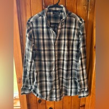 Chaps Black and White Plaid Men's Shirt