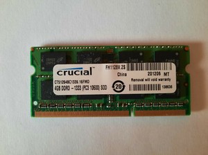 Crucial CT51264BC1339 (4GB, DDR3 SDRAM, 1333 Mhz, SO DIMM 204-pol.) RAM Modul