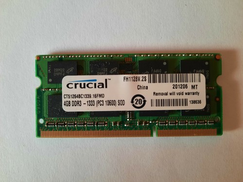Crucial CT51264BC1339 (4GB, DDR3 SDRAM, 1333 Mhz, SO DIMM 204-pol.) RAM Modul