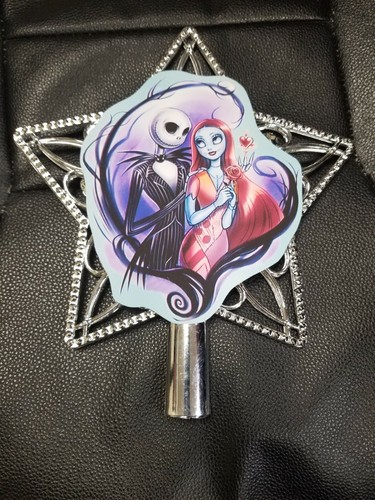 Nightmare Before Christmas Disney inspired Tree Topper Ornament Jack & Sally #1 - Picture 2 of 6