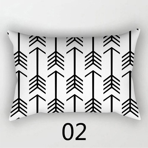 Fashion Geometric Printed Throw Pillowcases Black White Cushion Covers 30×50cm - Picture 3 of 47