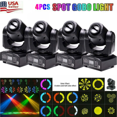 4PCS 120W Gobo RGBW LED Moving Head Light DJ Beam Stage Spot Lighting Disco Show