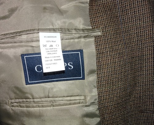 CHAPS Classic-Fit 100% Wool Sport Blazer / Jacket Size 46 Regular Beige 46R ** - Picture 5 of 6