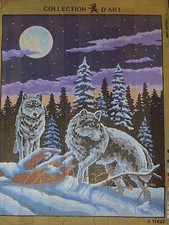New Needlepoint Canvas Collection D'Art "The night wolfes", Made in EU