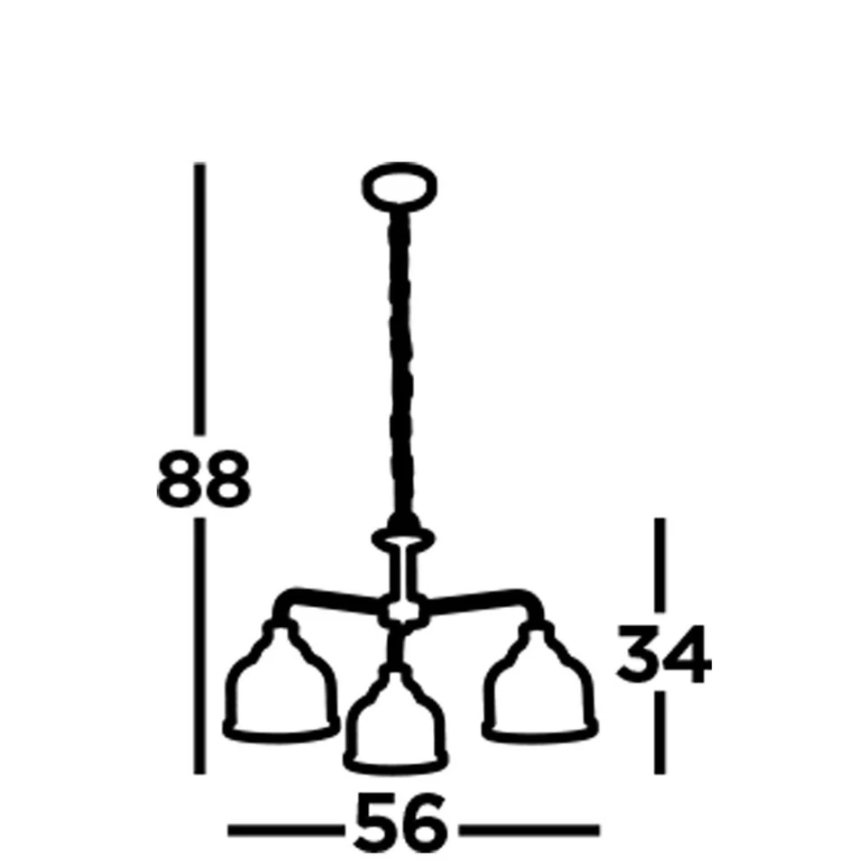 Lampadario Contemporaneo Bistrot Ii Acciaio Argento Vetro 3 Luci E27 - Immagine 4 di 4
