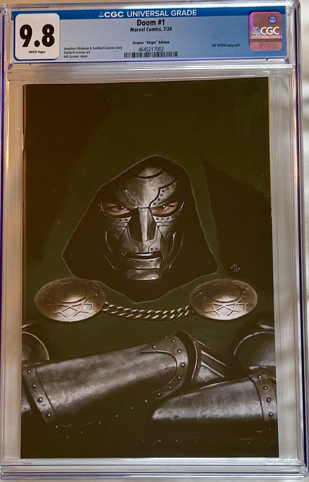 Doom #1 CGC 9.8 (2024) Adi Granov 1:100 Virgin Variant Doctor Dr. Doom
