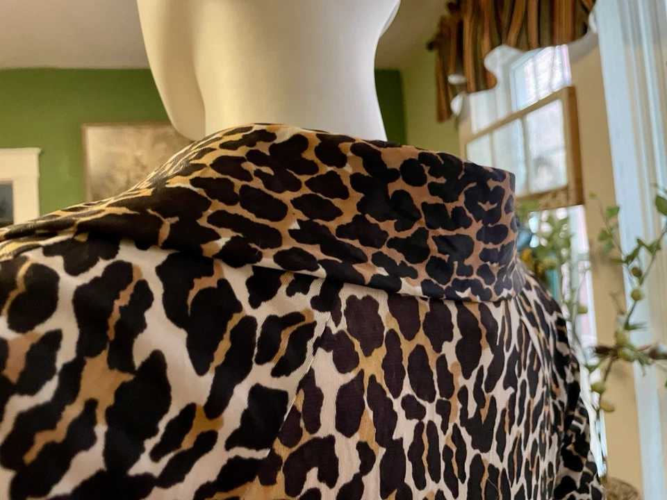Butterfield 8 De Colección Años 60 70 Estampado de Leopardo Ropa de Salón Casa de Anfitriona Vestido Bata Foto 3 de 4