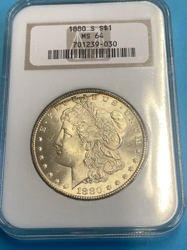 1880 S Morgan Silver Dollar NGC MS64 Old Holder