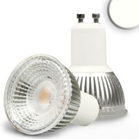 Led Strahler GLAS-COB, GU10, 6W 2700K 460Lm 405Cd 70°, Dimmbar, Silber / Klar St