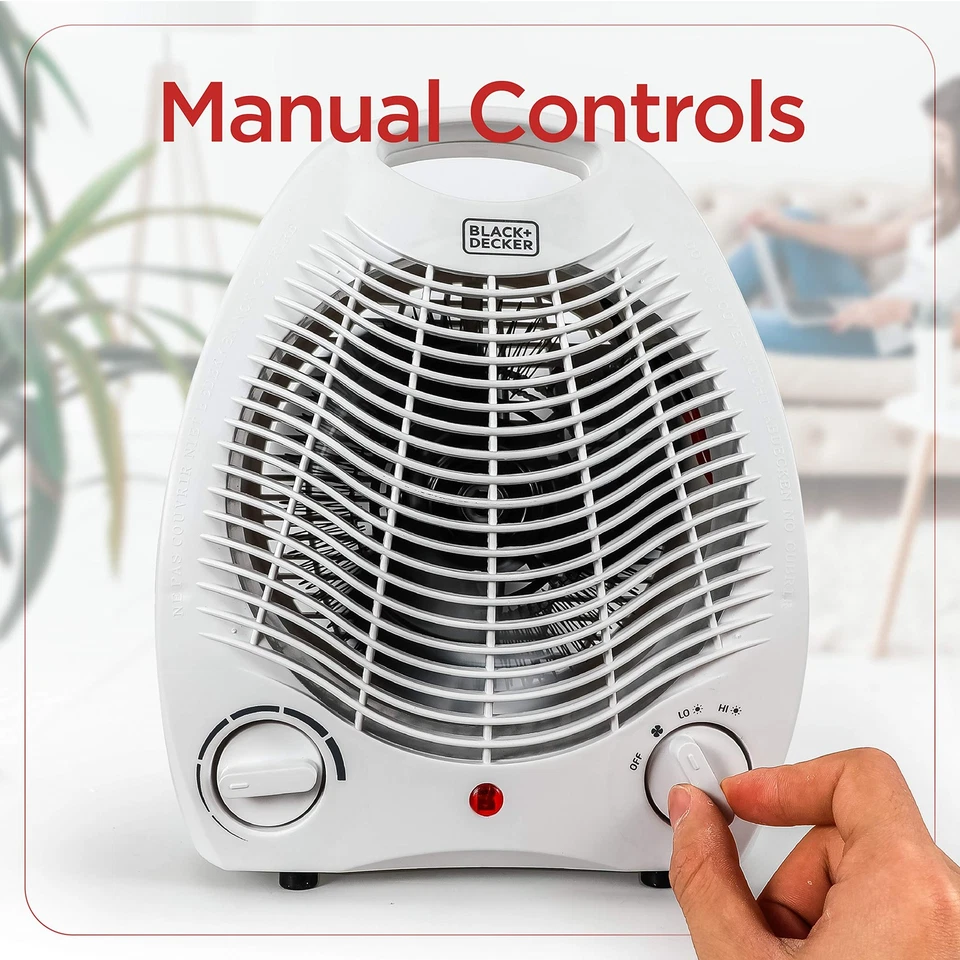 Compact Electric Space Heater 750W 1500W Three Settings For Office Home Use - Image 3 of 4