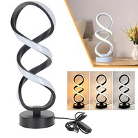 LED Novelty Spiral Shape Table Lamp Light Night Dimmable Bedroom living Room UK