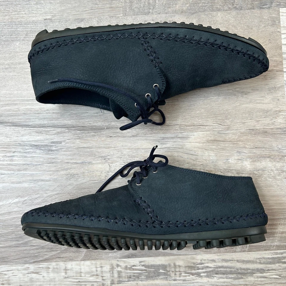 Bally Navy Leather Moc Toe Lace-Up Shoes Men’s EU 40 Made in Italy - Image 3 of 4