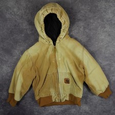 Carhartt Kids 3T Brown Canvas Hooded Zip Up Jacket Workwear