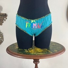 Rare Vintage Y2K Victoria's Secret Pout Teal From Me To You Ruffle Panties - M