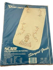 Vogart Crafts Scarf Kit Embroidery or Painting COUNTRY GIRL Needlepoint 8712B