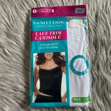 Vanity Fair Radiant Collection Lace Trim Camisole Women's Size 2XL White Tank