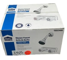 Project Source 2 Handle Shower Faucet with Valve, Chrome. #0553400. {97}.