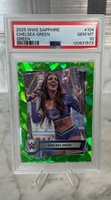 2025 Topps Chrome WWE Sapphire Edition Green 4/75 Chelsea Green PSA 10