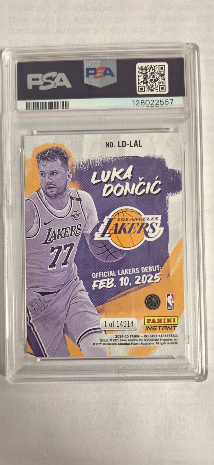 2024-25 Panini Instant - Luka Doncic Lakers Debut PSA GEM MINT 10 #LD-LAL /14914 view 9