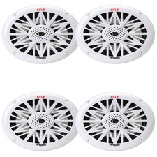 4x Pyle PLMR692 6x9" 260 Watt Max Power 2-Way Full-Range Marine White Speakers