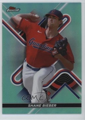 2022 Topps Finest Aqua Refractor 3/199 Shane Bieber #49 c8a
