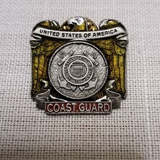 Vintage American Legion US Coast Guard Made In USA Silver Tone Lapel Pin Tack