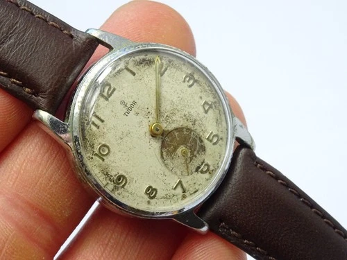 Vintage Tudor Rolex Men's Hand Wind Wristwatch SPARE or REPAIR Dennison Case