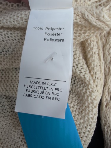 Top copricostume Cupshe ritagliato dentellato maniche lunghe donna US Large bianco sporco - Foto 5 di 9