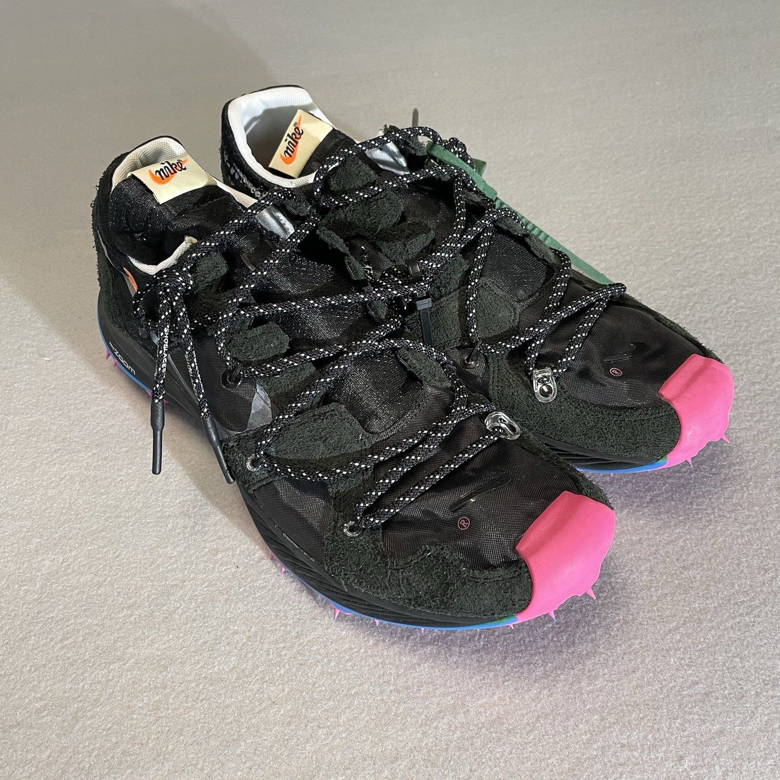 OFF WHITE X NIKE Taglia 12 Nike Off White x Air Zoom Terra Kiger 5 Atleta in Progress Nero con