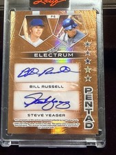 2025 Leaf Electrum Pentad Auto Dodgers Legends Steve Garvey, Dusty Baker 1/1