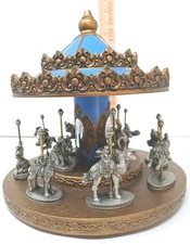 Hudson Carousel ~12 Pewter Animal Figurines~Vintage 1985 Unique and Eye-catching