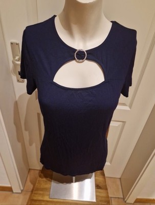 Shirt v. Melrose mit Ring im Ausschnitt, dunkelblau, Gr. 38 