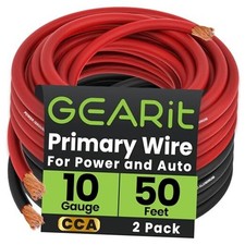 10 Gauge Wire 50ft Each - Copper 10 Gauge 50ft Each - Black/Red Black/Red