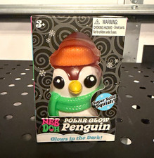 NeeDoh Squishmas Polar Glow Penguin Glow-in-t...
