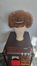 Drag Queen Wig Mid Brown Short Bob Synthetic Hair With Diamanté Head Band