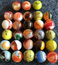 Lot of 25+ JABO, Inc. Classic Vintage Marbles c. 2000-2008  5/8"+/- /NM+/M Look!