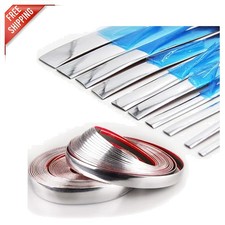 16ft Chrome Silver Self-adhesive Molding Trim - Easy Install For Cars Decor