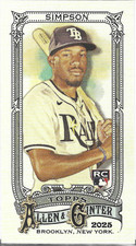 2025 TOPPS ALLEN AND GINTER MINI A AND G BACK #297 CHANDLER SIMPSON RC - TB RAYS