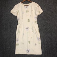 Handmade Vintage Floral Dress Womens S Short Sleeve Fitted Pencil Back Vent Y2K