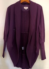 Aritzia Wilfred Diderot Sweatshirt Cardigan Women S Burgundy Open Heavy Shawl