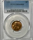 1931 Lincoln Cent PCGS MS64 RD