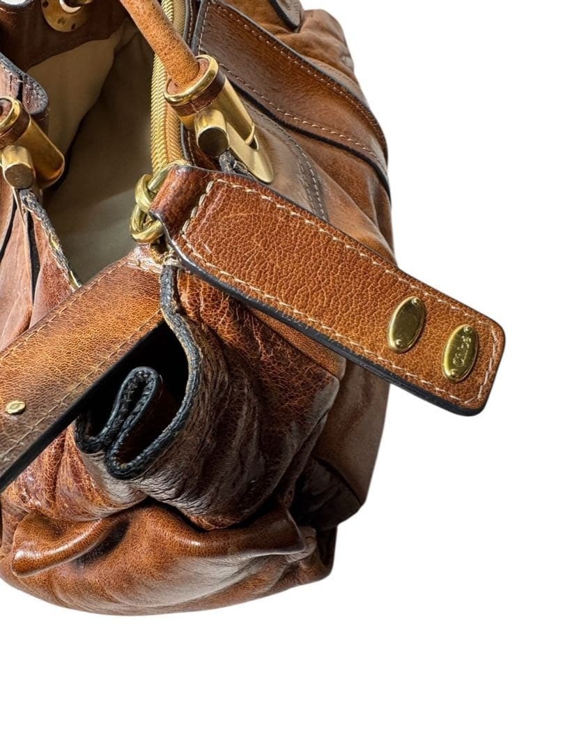 Chloé Eloise Braided Leather Hand Bag CHLOE Eloise Leather Shoulder Bag Brown Braided Handles Used