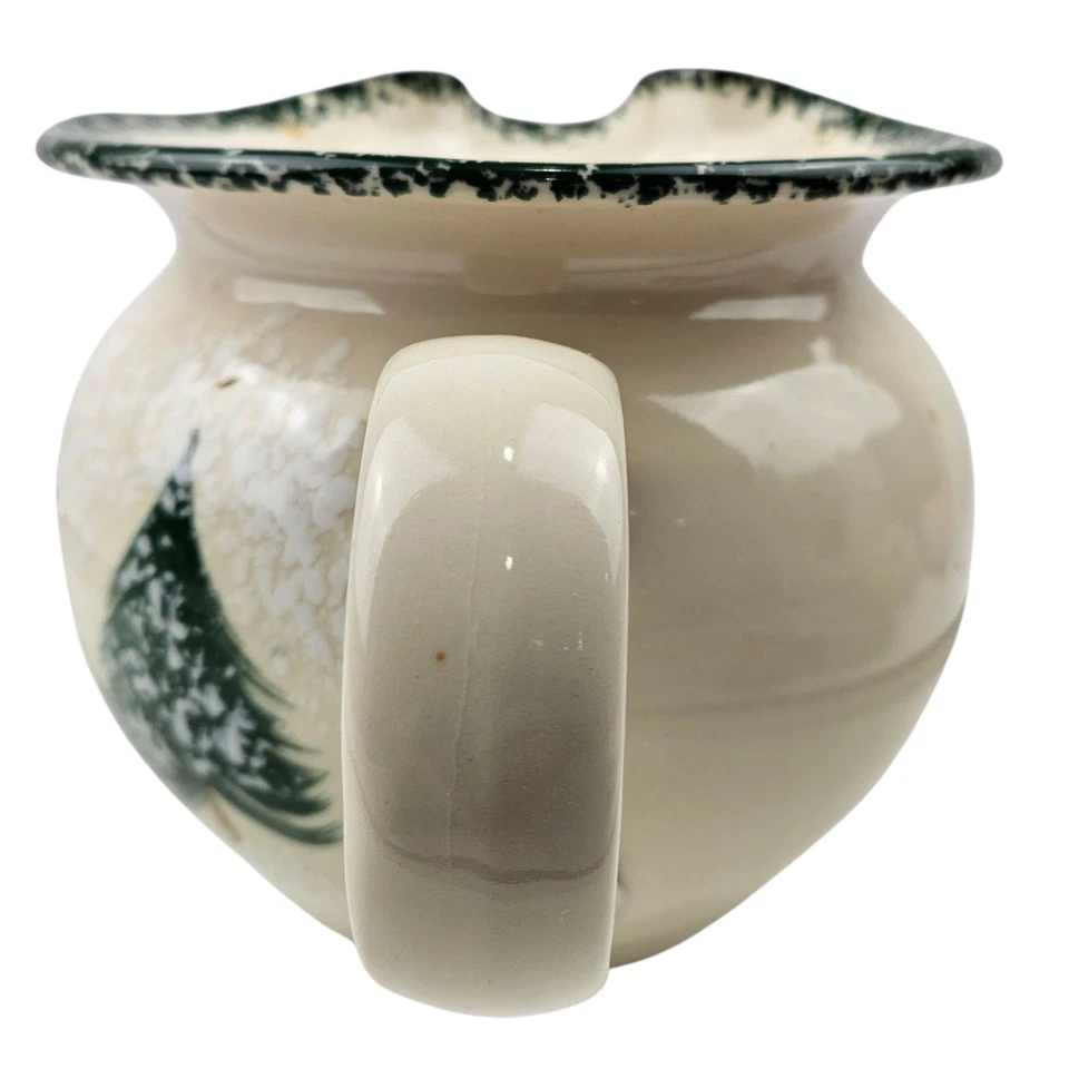 Jarra de cerámica de gres hecha a mano Patton crema muñeco de nieve decoración de Navidad Foto 2 de 4