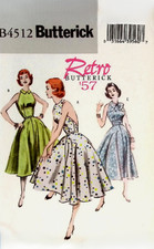 Misses Retro Dress Circa 1957 Sewing pattern U-Pick Size 6-20 Butterick 4512 OOP