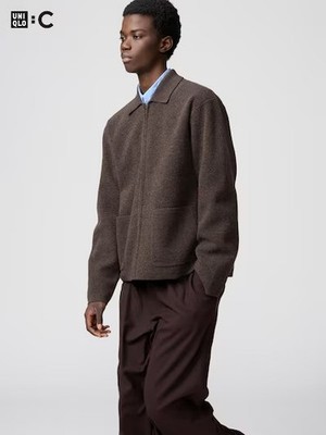 UNIQLO :C Knit Full Zip Jacket UNISEX XS–2XL 481242 Wool Relaxed