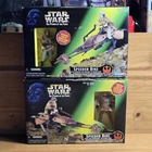 Star Wars 1997 The Power of the Force SPEEDER BIKES  Luke & Leia Endor Set of 2