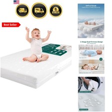Breathable Crib Mattress, Dual-Sided, Memory Foam, Waterproof, Removable and ...