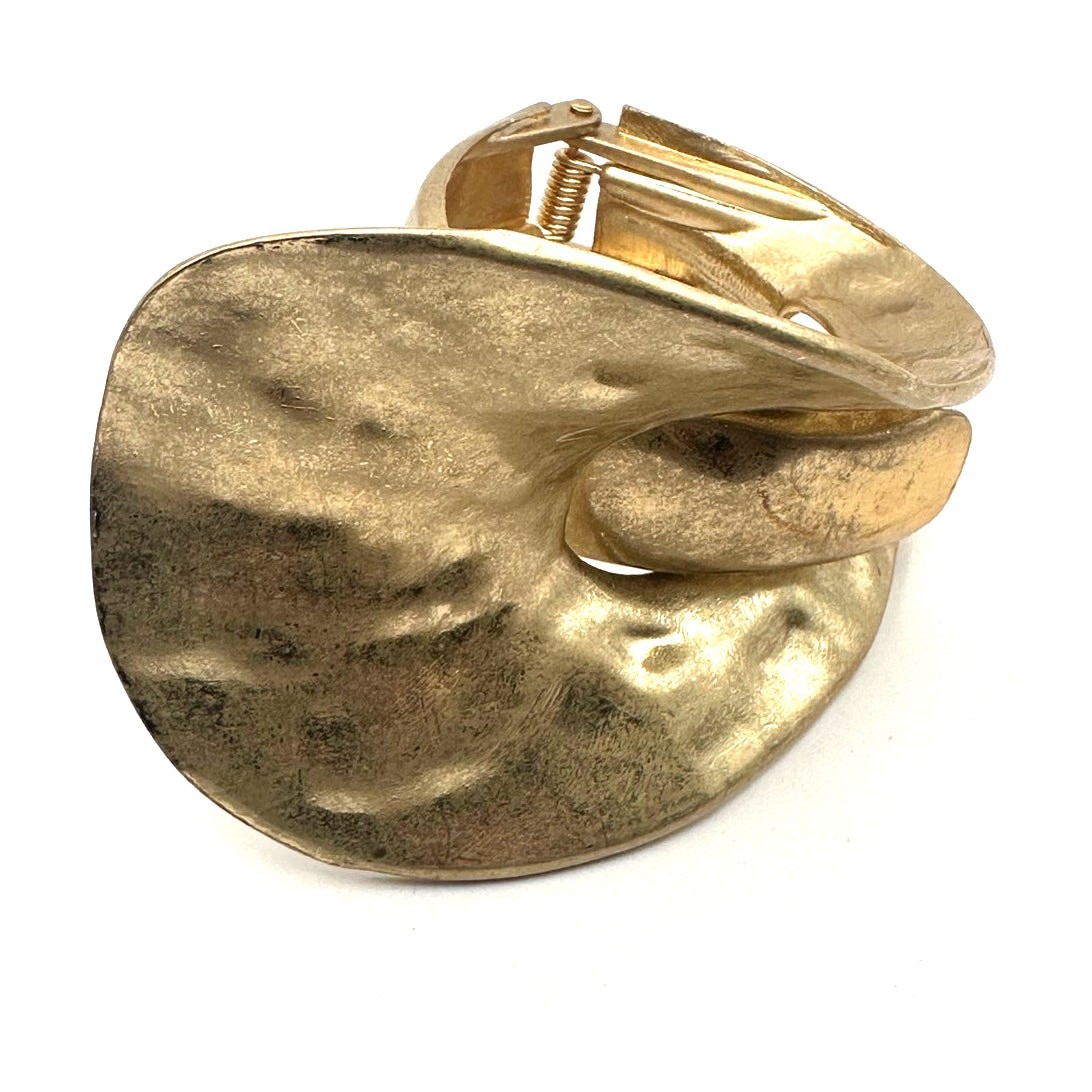 Oversized Statement Hinged Bracelet Gold tone Jew… - image 8