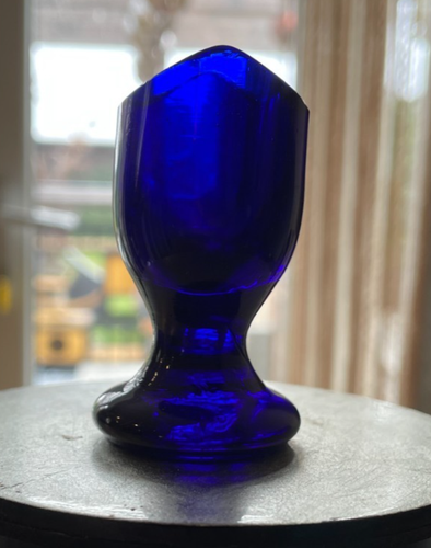 VINTAGE PONTIL BLUE GLASS EYE BATH - Picture 4 of 6