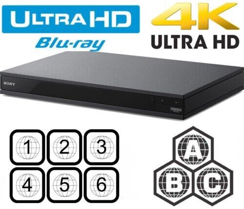 LECTEUR DVD BLU-RAY GRATUIT SONY UBP-X800M2 4K UHD TOUTE RÉGION ZONE A, B,C & DVD : 0-9, - Photo 1 sur 2